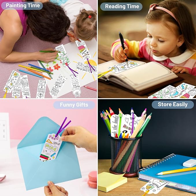 WorldBazaar Color Your Own Bookmarks 60 Pcs