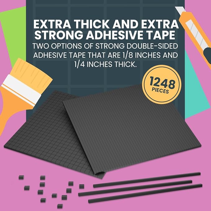 Bearly Art Cubies Shadow Collection Adhesive Foam Tape Squares & Strips