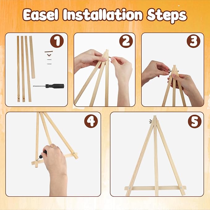 MAXBYE Framed Paint By Numbers Kits for Adults with Wooden Easel, DIY Deer Adult Paint by Number Kits, Oil Acrylic Paintings Kit for Beginners Gift Home Wall Garden Decor 10×14 Inch
