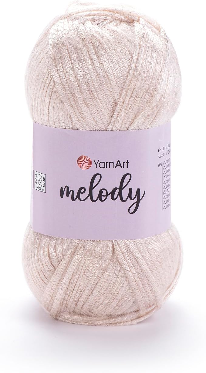 YarnArt Melody Variegated Chainette – Metallic Sheen Fiber for Knitting, Crochet & Embroidery, 100g (3.5 oz) Skein, 230m (251 yd), Premium Blend of 70% Polyamide 21% Acrylic 9% Wool (895)
