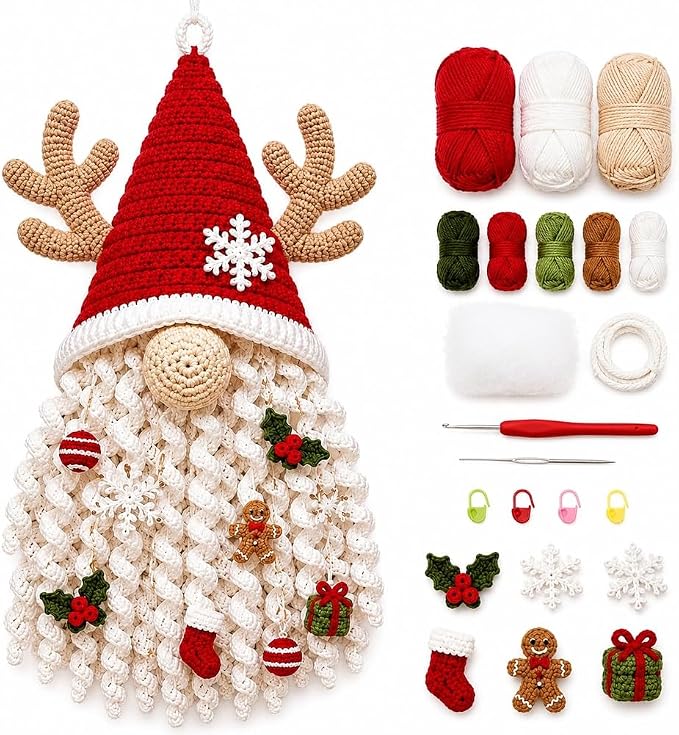 DIY Seasonal 3D Crochet Door Hanger Kit Collection, Handmade Wall Hanging
