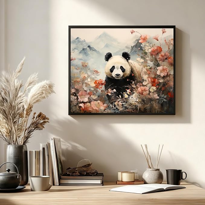 AUKELHJ Paint by Numbers Kit for Adults Beginner, Panda, 16X20 Inch | Paint by Number for Adults, Beginner Friendly, High-Definition Color Canvas, Stress Relief, Home Decor, Gifts, Unframed