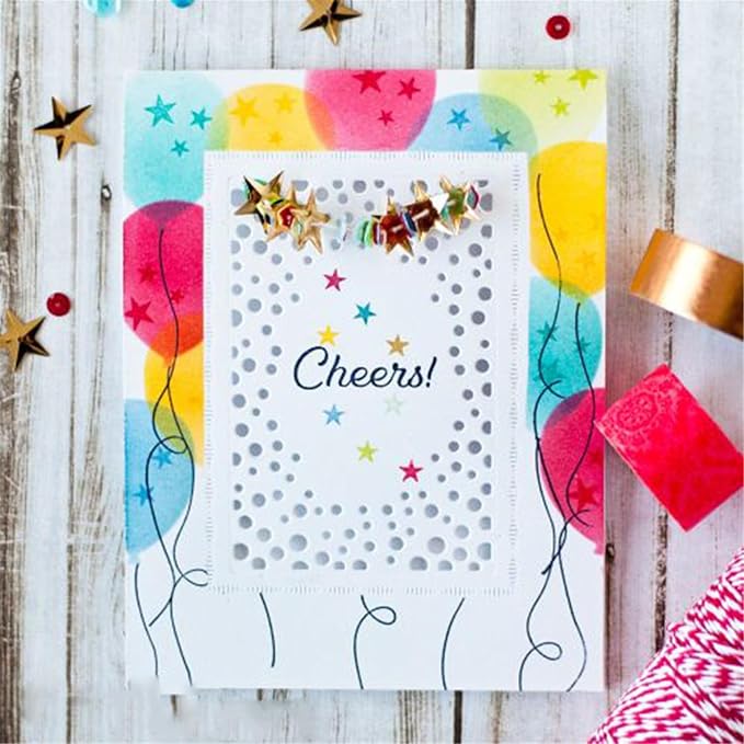 Cutting Dies 3D Background Frame Metal Stencils Scrapbooking Tools DIY Craft Carbon Steel Embossing Template for Paper Card Making Album Arts Supplies (Frame B-Dot 8.5x11.1cm), XMEI000580