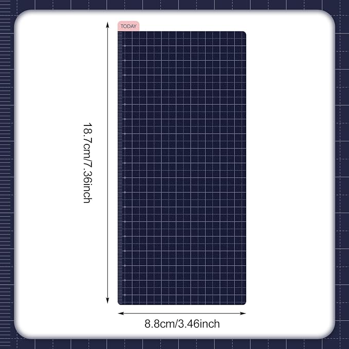 Thenshop 5 Pack Weeks Navy x Pink Pencil Board Reusable Notebook Accessory, Flexibility Layout Grids with Ruler Scale