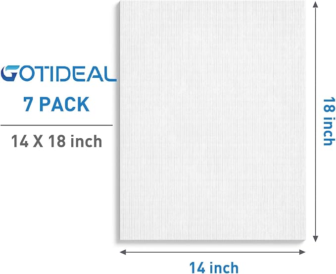 GOTIDEAL Stretched Canvases for Painting, 14x18 Inch Set of 7, Primed White | 100% Cotton Blank Art Canvas Boards for Painting for Acrylic Pouring, Oil Paint Dry & Wet Art Media
