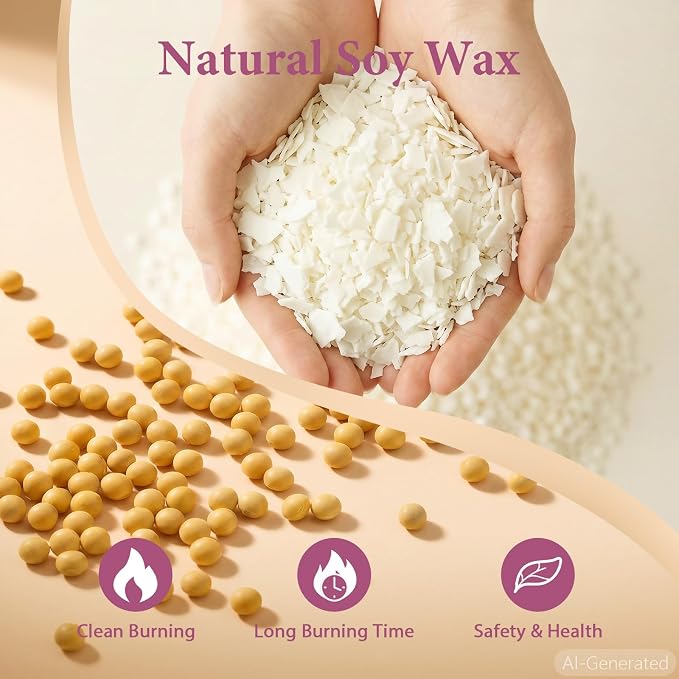 BISWYLBLJ 5 lbs Natural Soy Candle Wax for Candle Making | Soy Wax Flakes with Cotton Wick Dyes Molds,Complete Candle Making Kit Supplies for Adults,Perfect for Handmade DIY Gifts