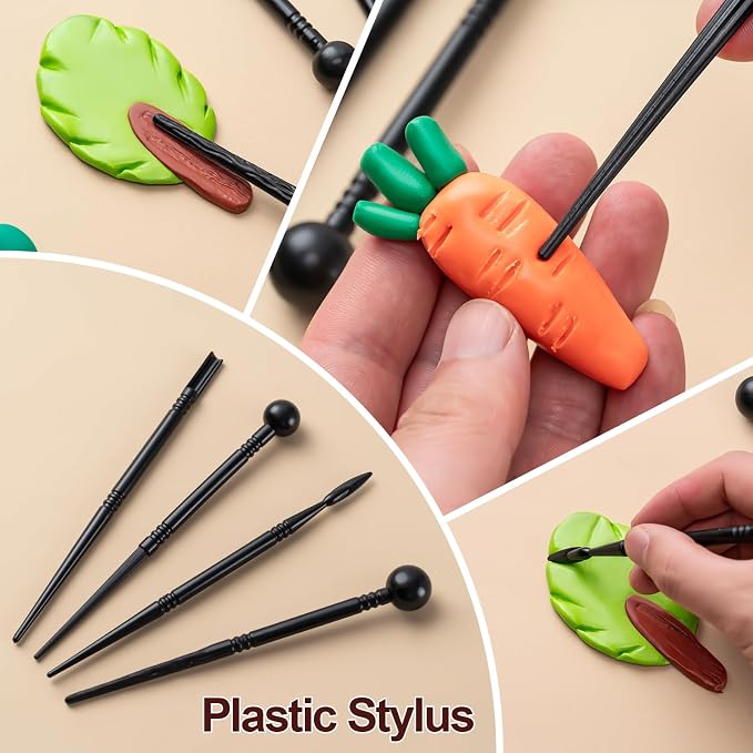 Amrules 27 Pcs Polymer Clay Sculpting Tools Kit for Adults, Light Yellow | Multi-Functional for Carving, Dotting & Molding, Ideal for Art Class & Pottery Studio, Comes with Zipper Storage Bag