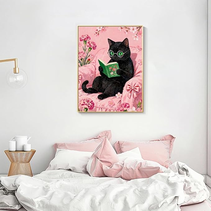 Black Cat Diamond Art Kits for Adults Diamond Painting Kit for Beginner