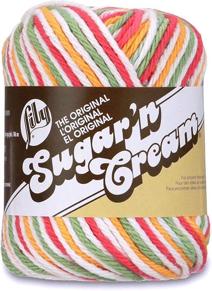 Lily Sugar'n Cream Ombre Yarn for Dishcloths, Mango Madness, 6-Pack