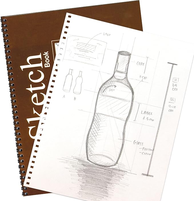 BAZIC Products Spiral Sketch Book, Side Bound, 8.5 x 11 in, 30 Sheets