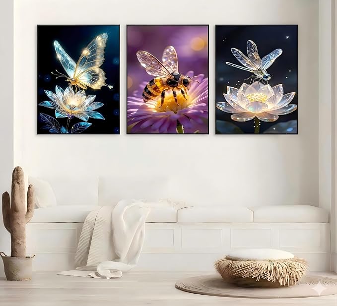askkqtx 3 Pack Butterfly Diamond Art Kits for Adults Beginners 12x16 Inch