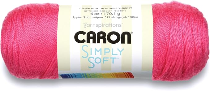 Caron Simply Soft Brites Acrylic Yarn for Crocheting, Watermelon, 3-Pack | #4 Worsted Yarn, 100% Acrylic, Soft Acrylic Yarn for Crocheting, Knitting, Garments & DIY Projects, 315yd, 170g/6oz per skein