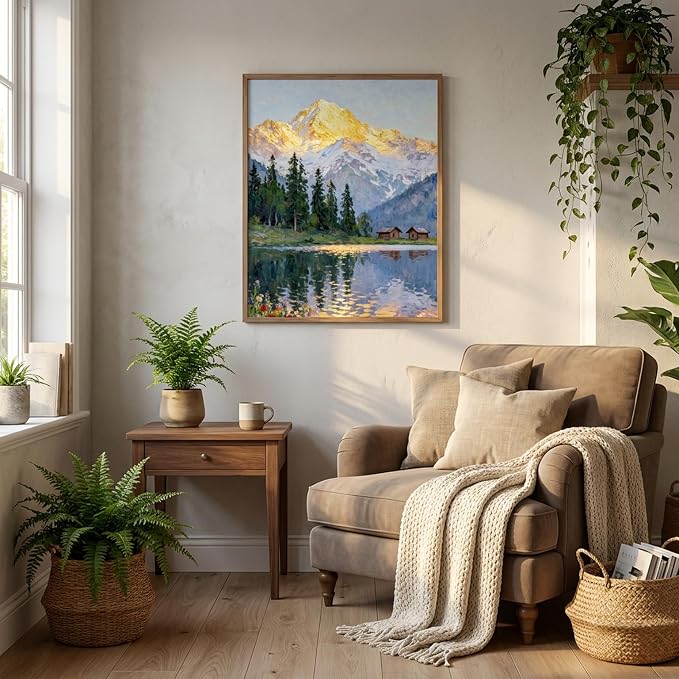 Diamond Art Kits for Adults,Mountain Cabin Diamond Painting Kits 12X16 Inch