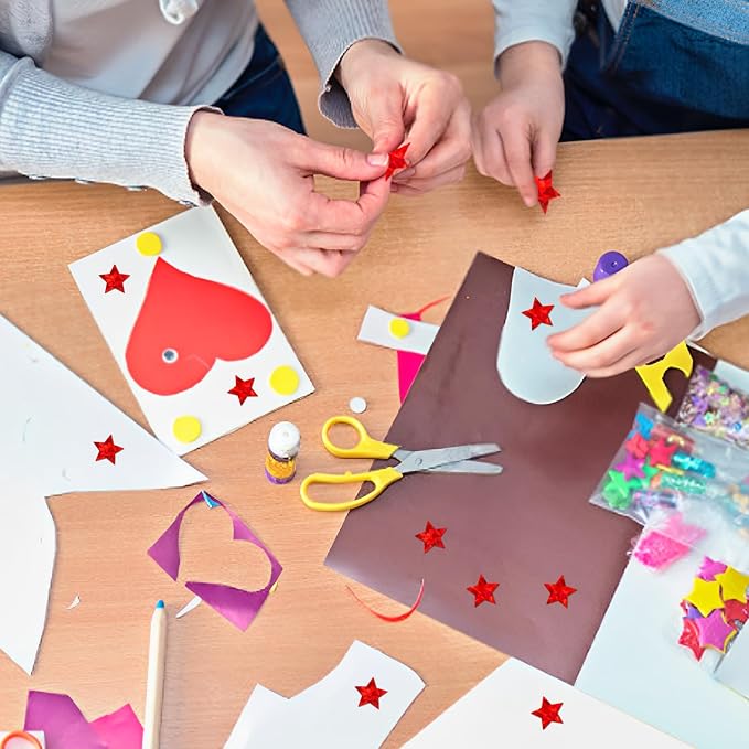 Imeepa 500PCS Holographic Red Star Stickers, 1" Reward Labels for Kids