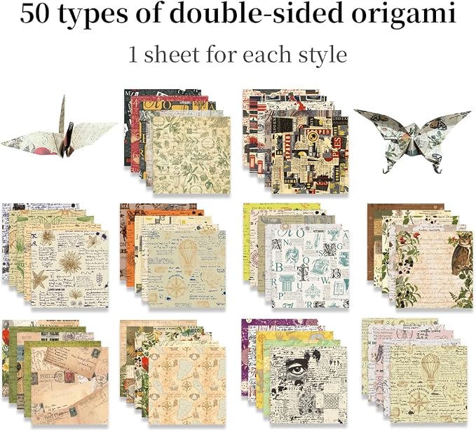 6x6" Origami Paper,50Sheets Double Sided Colored Paper,Square Craft Paper