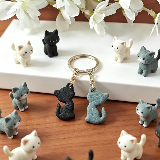13 Pcs Black Cat Halloween Polymer Clay Cutters Set - Spooky Cat Silhouette & Imprint Cutters for Polymer Clay Jewelry Making, Gift for Cat Lovers, Friends & Family