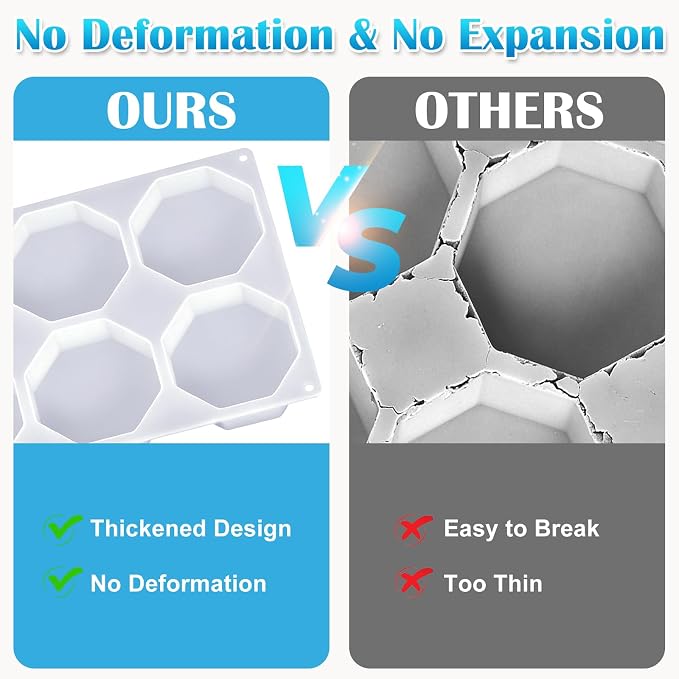 YOILES Deep Coaster Resin Molds Silicone,Epoxy Resin Molds | Octagon Silicone Molds for Resin Casting Craft Mold for Flower Preservation DIY Art(Octagon)