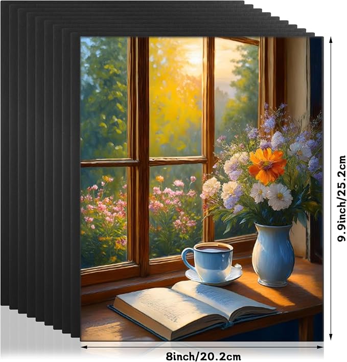24PCS 8x10 Inch Black Canvas Panels, Small Canvas Boards for Painting, Cotton Canvas Panels for Oil Acrylic Watercolor Paint