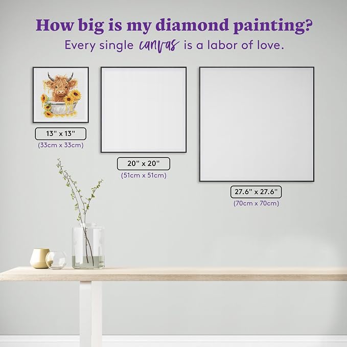 DIAMOND ART CLUB Highland Cow in Tub Diamond Art Kits for Adults