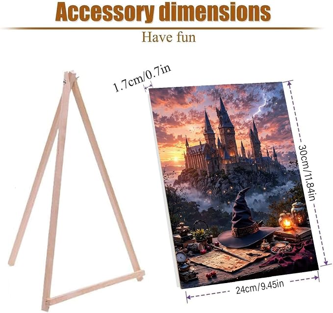 Castle Paint by Numbers Kit for Adults Framed Canvas, with Framed Canvas | Easy Adult Paint by Number Kits on Canvas DIY Castle Painting for Beginners Art by Numbers for Home Wall Decor Gift 9.45x11.8