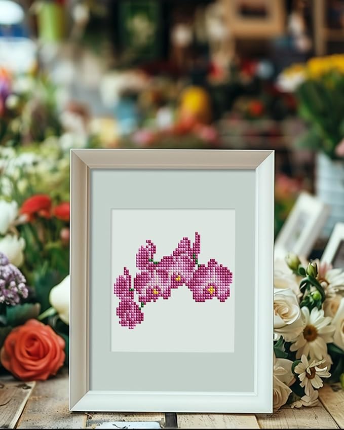 PeakLuv Small Diamond Art Kits Flowers Mini Diamond Painting Kit for Adults