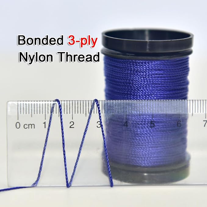 30 Yards Heavy Duty Extra Strong Upholstery Nylon Sewing Thread for Machine, Home, Hand, Craft, and Denim Leather，Color：Royal Blue