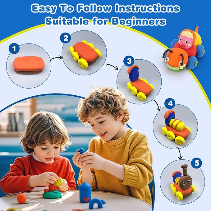 Ixiaoyoo Air Dry Clay, 158 Colors Foam Modeling Clay for School Projects