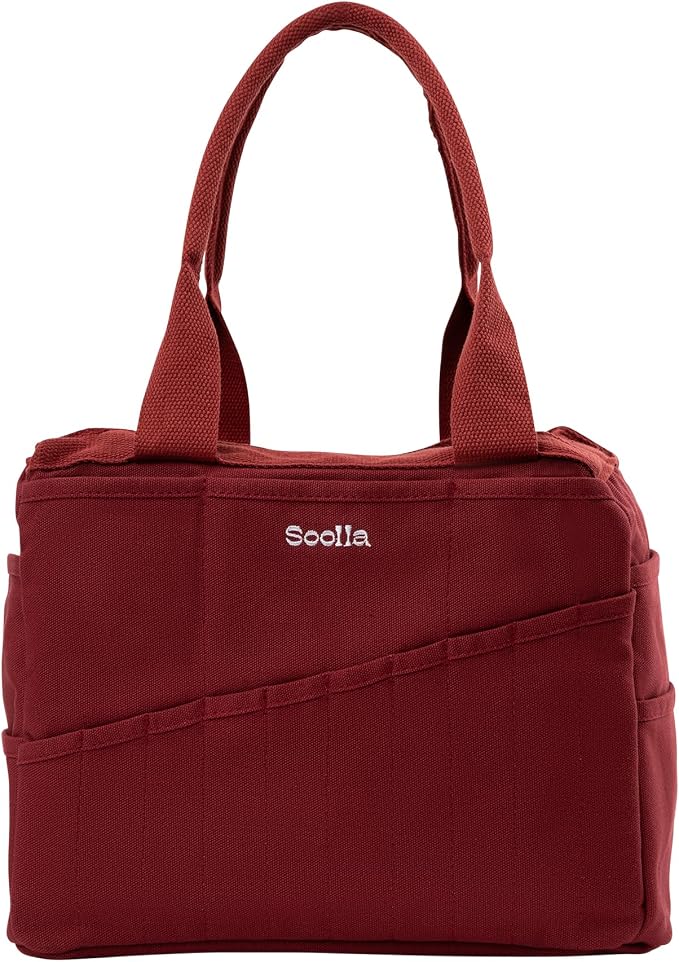 Soolla Studio Bag: Art Supply Storage Organizer & Pottery Tool Bag, Washable Tote, Yarn Bag, Crochet, 30 Pockets, 15+ Colors