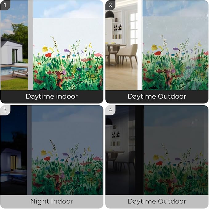 ADD.HERES Stained Glass Window Film, Window Film Decorative, 17.5 x 78.7 in