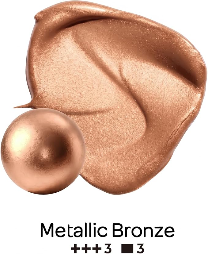 Nicpro Metallic Bronze Acrylic Paint, 8.45oz/250ml Bronze Craft Paint | Large, Non Toxic, Non Fading Art Paint for Wood, Metal, Clay, Fabric, Canvas, Ceramic, Furniture, Handcrafts