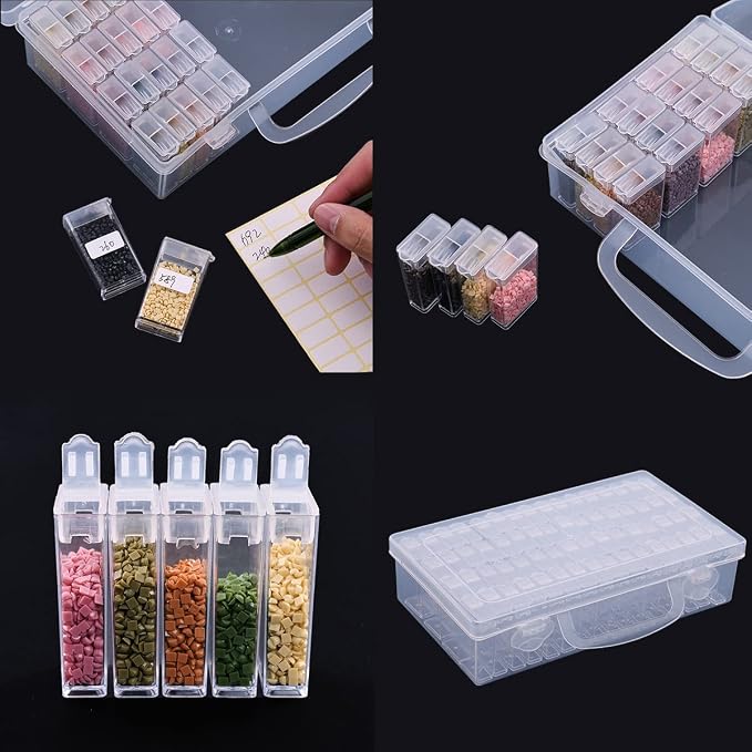 Huacan Diamond Painting Storage Containers Diamond Painting Accessories 64 Grids Storage Box
