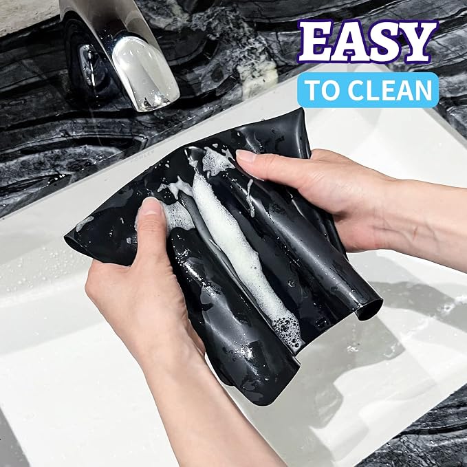 LEOBRO Silicone Mat for Resin Molds, 2 PCS 15.7" x 11.7" Play Dough Mat, Silicone Mats for Crafts, Jewelry Molds Mats, for Resin, Clay, Paint, Black & White
