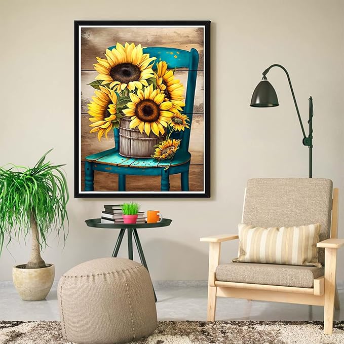 ijbnhd Sunflowers Diamond Art Kits for Adults 12x16in