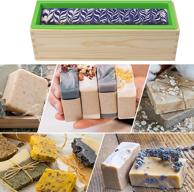 6 Pack 42 oz Soap Loaf Moldes, Soap Moldes for Soap Making with Wooden Boxes, Soap Bar Moldes Can Be Used for Homemade Soap Produce, Soap Making, Ideal Size and Large Capacity