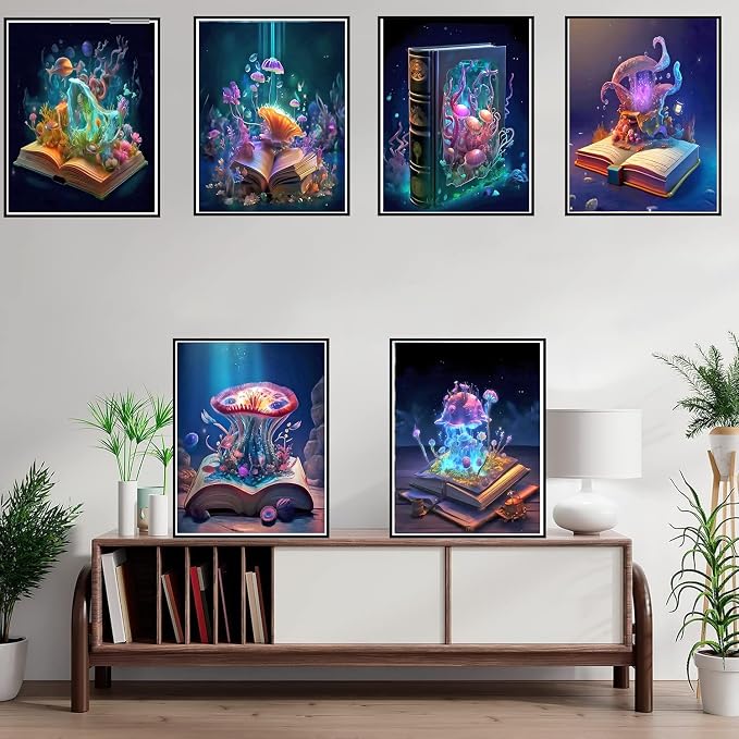 Leatrice 6PCS Jellyfish Diamond Art Kits for Adults Round Diamond Painting