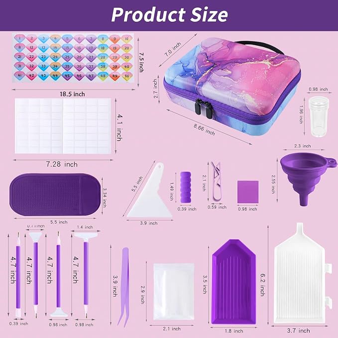 LYMUSUMI 30 Slots Diamond Art Storage Containers for Adults | Portable Bead Storage Boxes for Diamond Painting Accessories and Tools