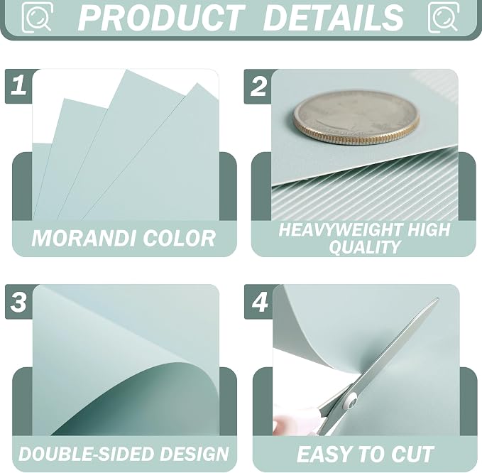 35 Sheets Aqua Blue Cardstock 8.5 x 11 Inch Boho Paper