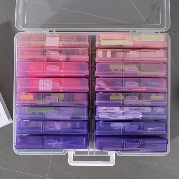 novelinks Photo Storage Boxes with Handle, Photo Organizers and Storage | 1Pack Color, Photo Albums 4x6 Pictures, Photo Cases, Classroom Organization, Index Card Box, Photo Card Holder, Seed Storage