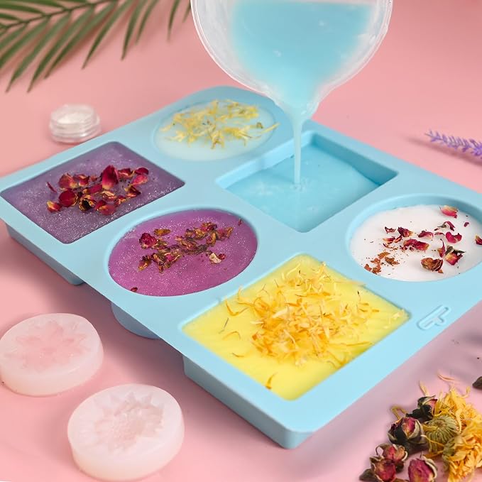 Jcoos DIY Soap Making Kit, Soap Making Kit for Adults Girls, Make Your Own Soap Making Supplies, Shea Butter Glycerin Base, Mold, Dried Flowers, Dye, DIY Scents Crafts, Valentine's Day Gifts