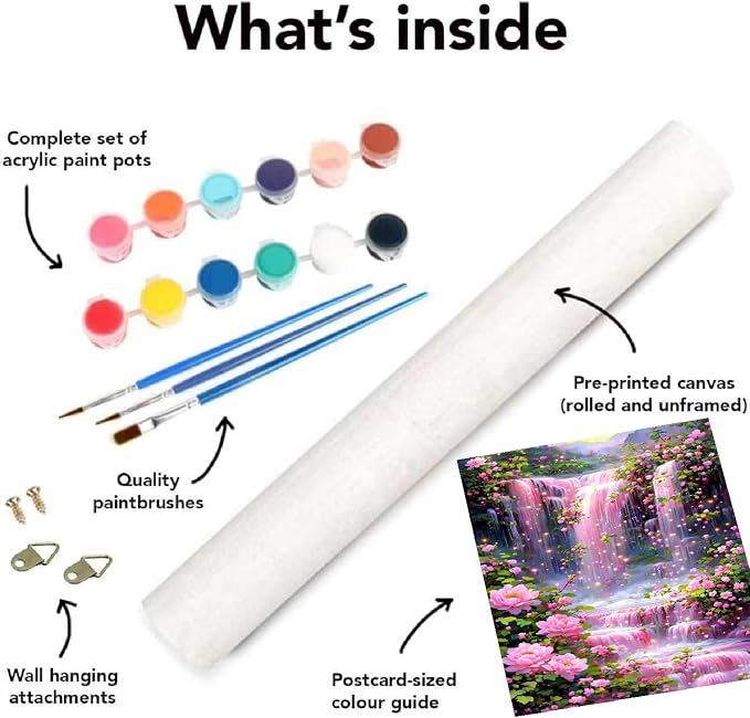 Mrnsiet Paint by Numbers Kit for Adults Beginners, Waterfall Landscape Adult Paint by Numbers on Canvas, Without Frame Acrylic Painting Crafts for Home Decor (16x20inch)