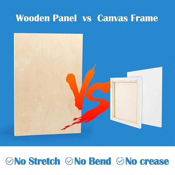 Falling in Art 2 Pack 13x19 Unfinished Birch Wood Panels Kit for Painting | Studio 3/4’’ Deep Wood Canvas, Cradle Boards for Acrylic Pouring, Art, Crafts, Epoxy Resin, Laser Engraving Cutting