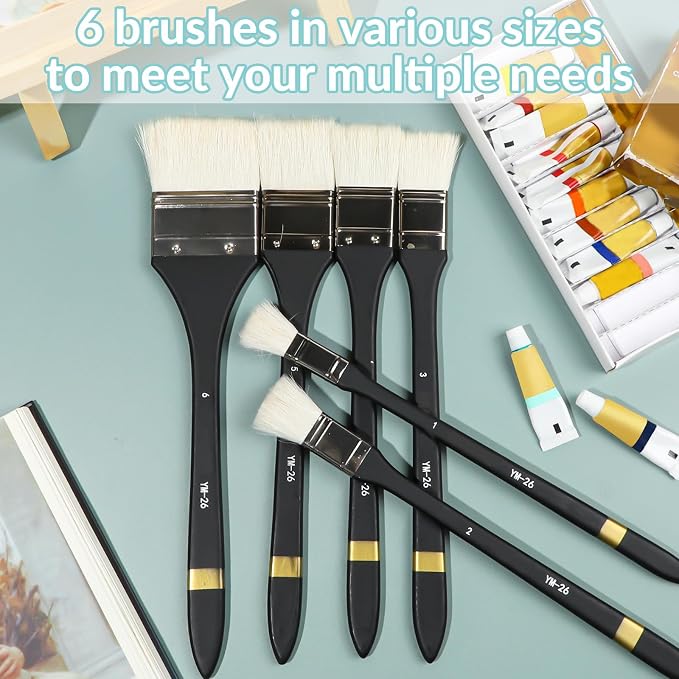 EORTA Flat Art Paint Brushes Set Assorted Size Nylon Painting Brushes
