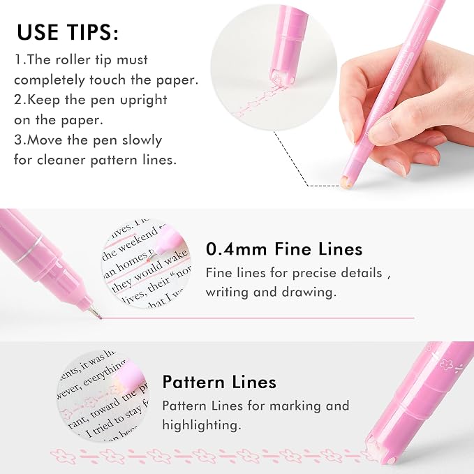 12 Colored Curve Highlighter Pen Set, 10 Different Shapes Dual Tip Marker Highlighters for Journaling Drawing Note Taking,Curve Highlighter pens for Planner Scrapbook School Supplies
