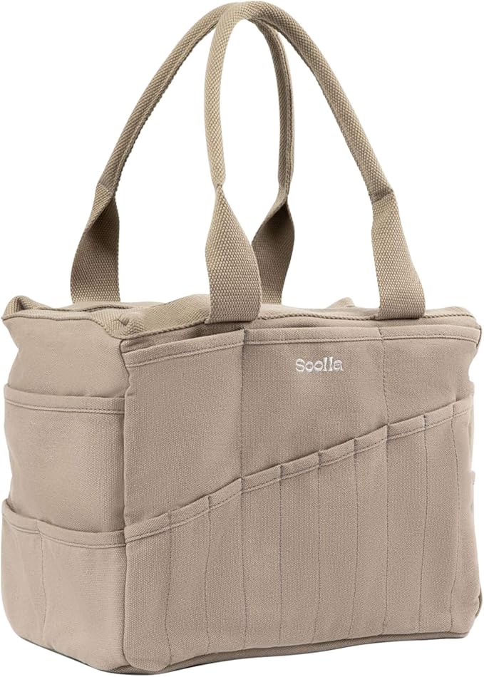 Soolla Studio Bag: Art Supply Storage Organizer & Pottery Tool Bag, Washable Tote, Yarn Bag, Crochet, 30 Pockets, 15+ Colors