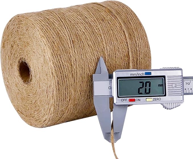 PerkHomy Natural Jute Twine 1800 Feet Long Twine String for Crafts Gift Wrapping Packing Gardening Crochet Knitting Macrame Decor (1800 FT * 2mm (3Ply))