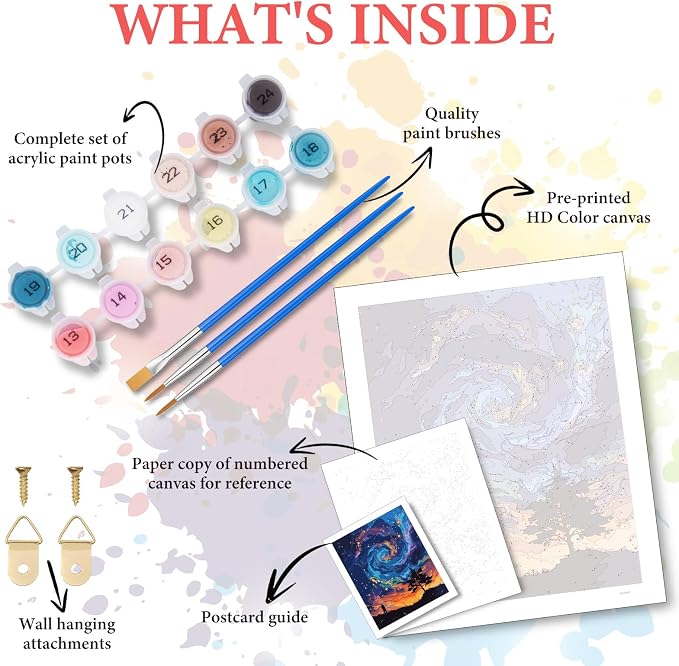 Paint by Numbers Kit for Adults Beginner, Fantasy Night Sky, 16x20 Inch