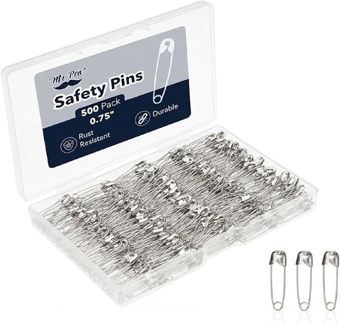 Mr. Pen- Small Safety Pins, 0.75 Inch, 500 Pack, Nickel Plated Steel