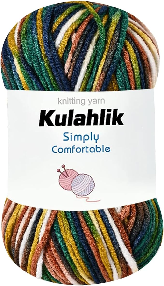 50g(1x50g) Acrylic Yarn for Crocheting and Knitting, Colorful Gradient Yarn Thread, 1 Rolls Skeins, Multicolor Hilo Acrílico, Perfect for DIY Crafts Project