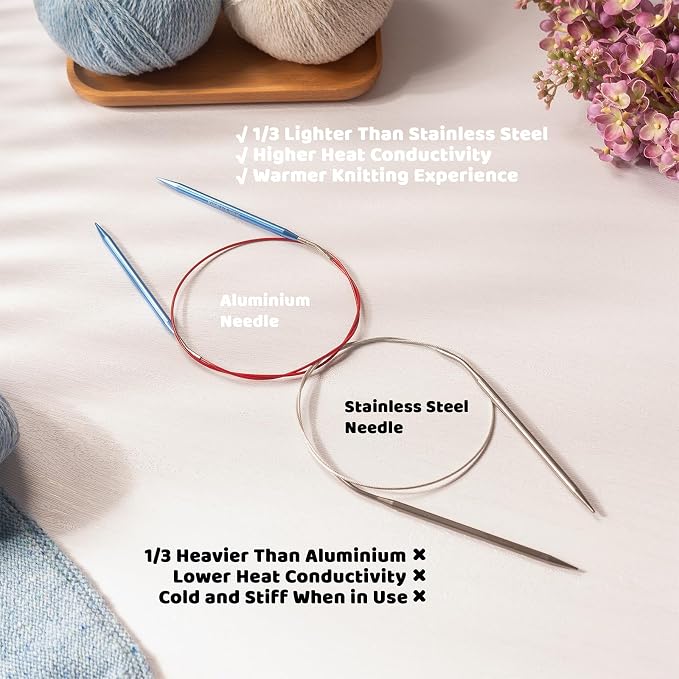 Ruidi Interchangeable Aluminum Circular Knitting Needles Set