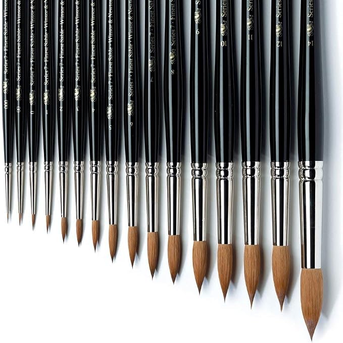 Winsor & Newton Series 7 Kolinsky Sable Brush, Round SH #5 | The World's Finest Watercolor Brush, Kolinsky Sable Hair, Rust-proof, Seamless Nickel Plated Ferrules, Hand-Made in England